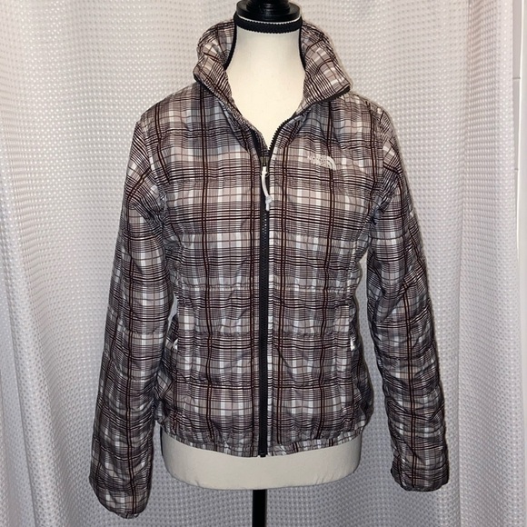 Women’s The North‎ Face lightweight brown plaid Jacket size Small - Picture 1 of 16